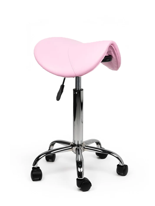 Sattelhocker Rosa auf Rollen