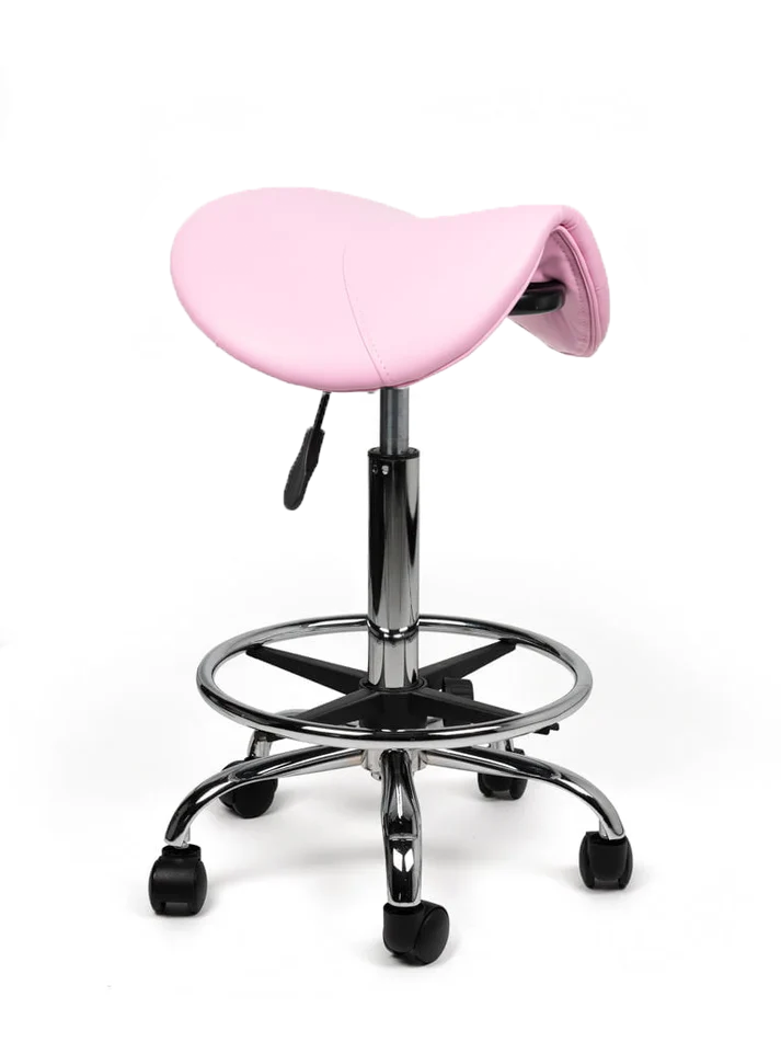 Sattelhocker Rosa auf Rollen